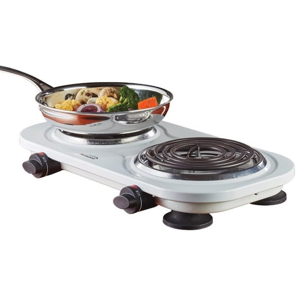 Brentwood Industries Electric 1500 watt Double Burner, Black - TS-361W