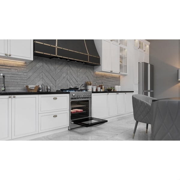 Koolmore 30 in. Stainless-Steel Professional Gas Range, . - KM-FR30G-SS