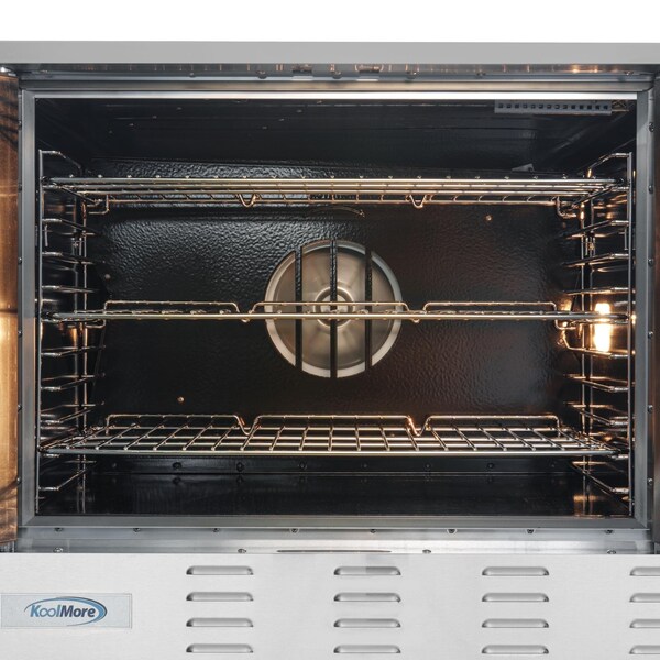 Koolmore 38 in. Full Size Single Deck Commercial Natural Gas Convection Oven 54,000 BTU with Casters - KM-CCO54-NGC