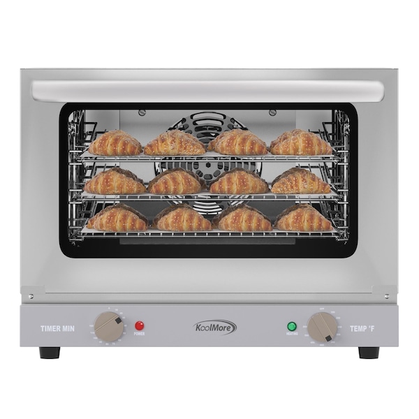Koolmore 19 in. Countertop Convection Oven for Quarter-Size Pans with 3 Racks 1440W of Power Stainless-Steel - KM-CTCO-08