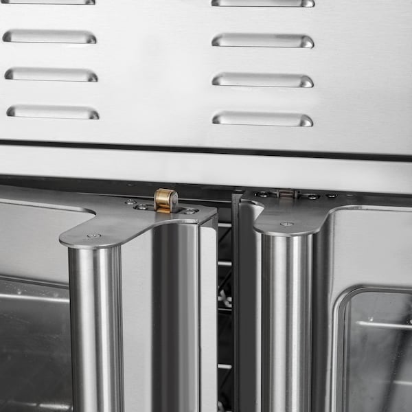 Koolmore 38 in. Full Size Double Natural Gas Convection Oven 108,000 BTU Total with Stacking Kit and Casters - KM-DCCO54-NGC
