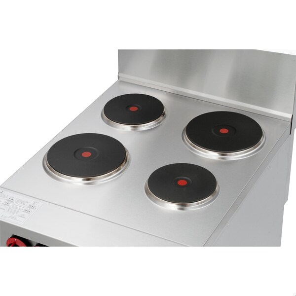 Koolmore 24 In. Commercial Electric Range with 4 Burners and 1 Standard Electric Oven - 208V 3 Phase - KM-CR24-E