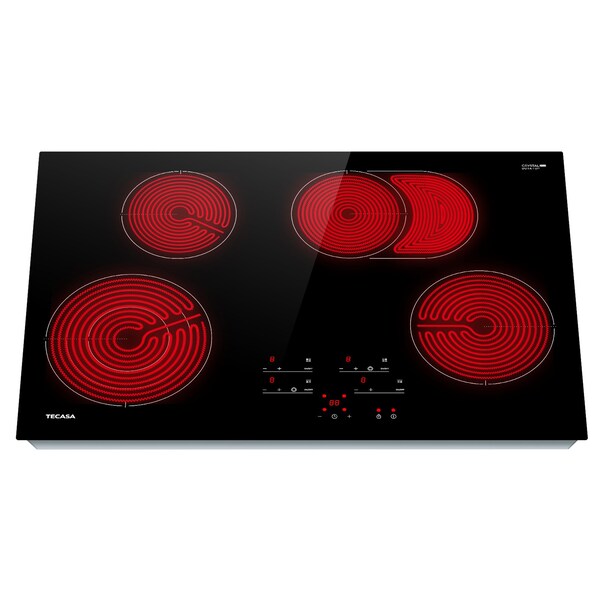 Tecasa 30-in 4 Burners Smooth Surface (Radiant) Black Electric Cooktop with Bridge Element - MT-T47364RT