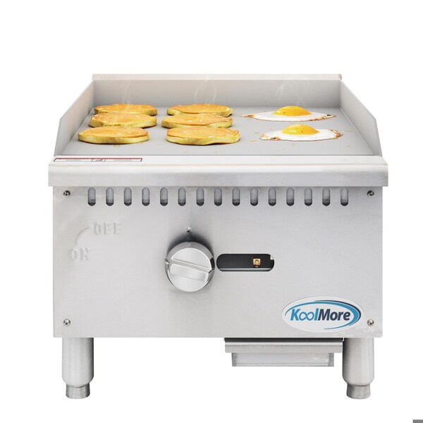 Koolmore 18 in. Natural Gas 1-Burner Griddle with 30,000 BTU in Stainless-Steel KM-GG1-18M - KM-GG1-18M