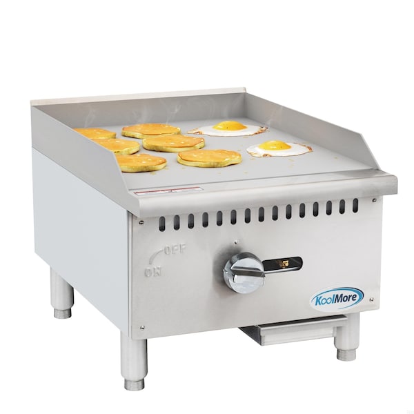 Koolmore 18 in. Natural Gas 1-Burner Griddle with 30,000 BTU in Stainless-Steel KM-GG1-18M - KM-GG1-18M