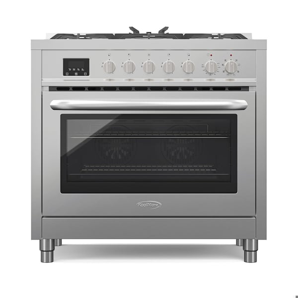 Koolmore 36 Inch Professional Dual Fuel range Stainless Steel with Legs - KM-FR36DF-SS
