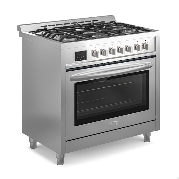Koolmore 36 Inch Professional Dual Fuel range Stainless Steel with Legs - KM-FR36DF-SS