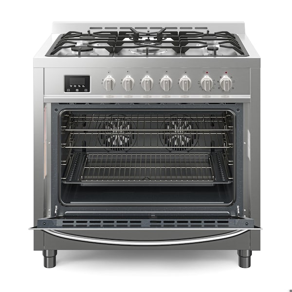 Koolmore 36 Inch Professional Dual Fuel range Stainless Steel with Legs - KM-FR36DF-SS