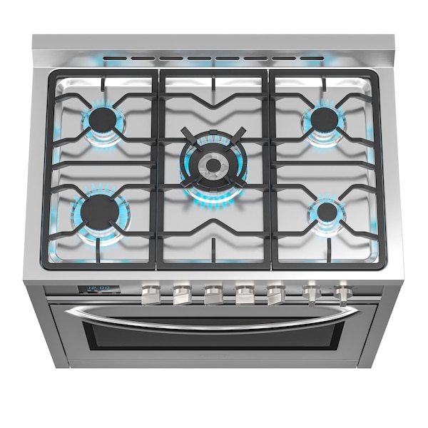 Koolmore 36 Inch Professional Dual Fuel range Stainless Steel with Legs - KM-FR36DF-SS