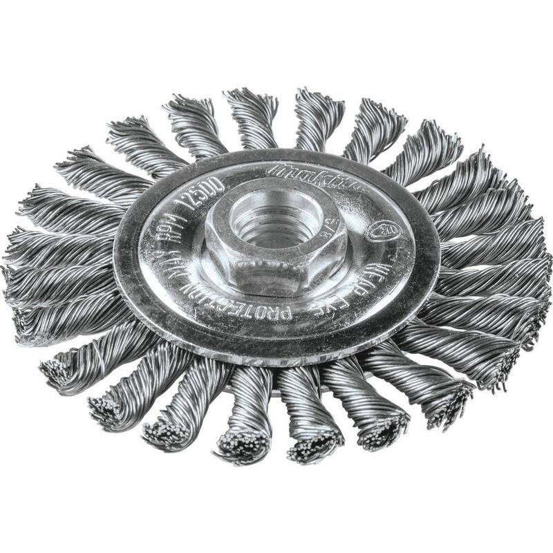 Rueda de alambre trenzado de acero inoxidable de 4 pulgadas x 5/8 pulgadas-11 - A-98588 de Makita