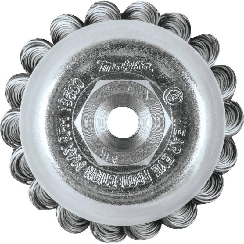 Brocha de copa de alambre de nudos de acero inoxidable Makita M10 x 1.25 in. x 2-3/4 in. - A-98457