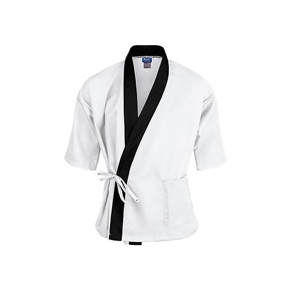 Allpoints Kng Xl Sushi Chef Coat White/Black 3/4 Sleeve - 2129WHBKXL
