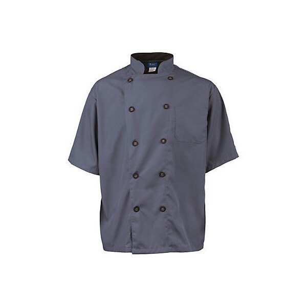 Allpoints Kng Active Chef Coat 2Xl Mens Slate/Black Ss - 2124SLBK2XL