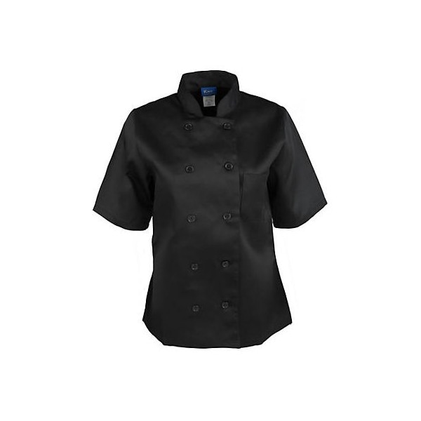 Allpoints Kng 2Xl Ladies Chef Coat Black Short Sleeve - 18752XL