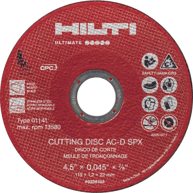 Disco de corte plano de óxido de circonio Ultimate de tipo 1 de 5.0 pulgadas x 0.045 pulgadas x 7/8 pulgadas de Hilti (paquete de 25) - 2235156