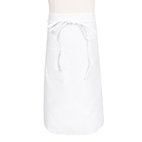 Chef Revival Knife & SteelBistro Apron w/ side pocket - White - 607BA