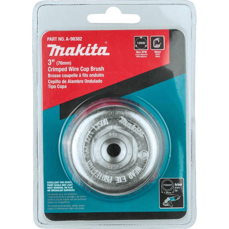 Cepillo de Copa de Alambre Rizado de  3 pulgadas x 1.25 pulgadas x M10 - A-98382 de Makita