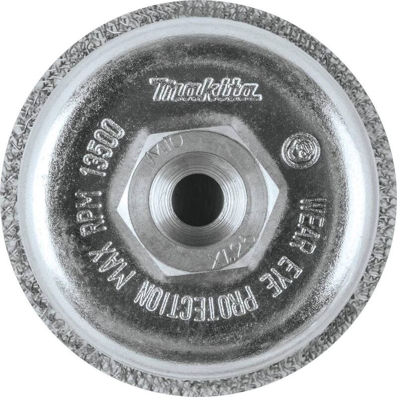 Cepillo de Copa de Alambre Rizado de  3 pulgadas x 1.25 pulgadas x M10 - A-98382 de Makita
