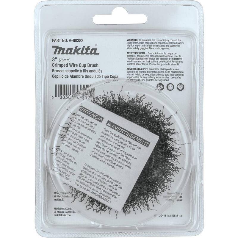 Cepillo de Copa de Alambre Rizado de  3 pulgadas x 1.25 pulgadas x M10 - A-98382 de Makita
