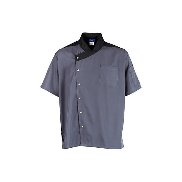 Kng Sm Lightweight Uptown Slate and Black Chef Coat - 2779SLBKS