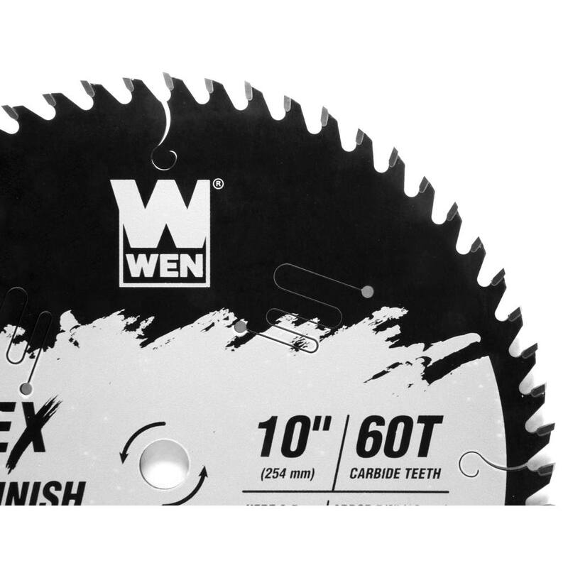 Hoja de sierra para trabajos de carpintería WEN Apex de 10 pulgadas y 60 dientes de carburo con recubrimiento Cool-Cut - BL1060C