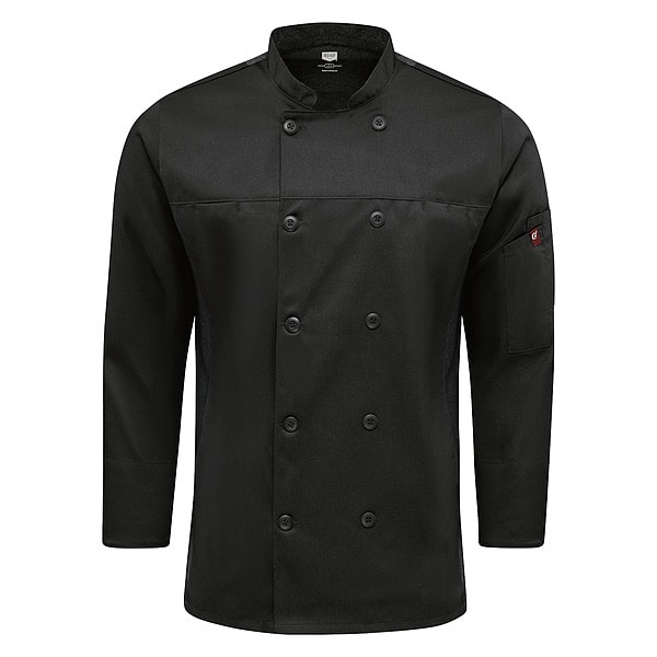 Red Kap Chef Coat, M, Black - 054MBK RG M
