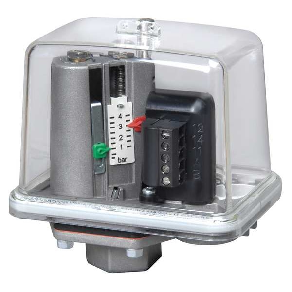 Interruptor de presión Condor Usa, (1) Puerto, 1/4 pulgada, FNPT, SPDT, 1 a 58 psi, Acción Estándar - MDR-F 4H-S E4