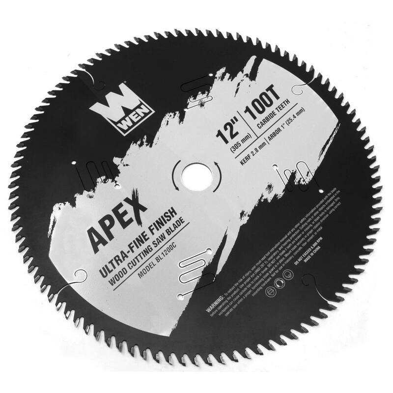 Si Producto - Hoja de sierra para trabajo en madera de grado industrial con punta de carburo de 12 pulgadas y 100 dientes para acabado ultra fino con recubrimiento Cool-Cut - BL1200C
