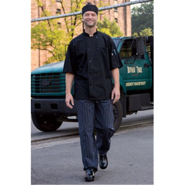 Vtex Delray Chef Coat with Mesh Ss 5.25 Blk 3Xl - VT598944