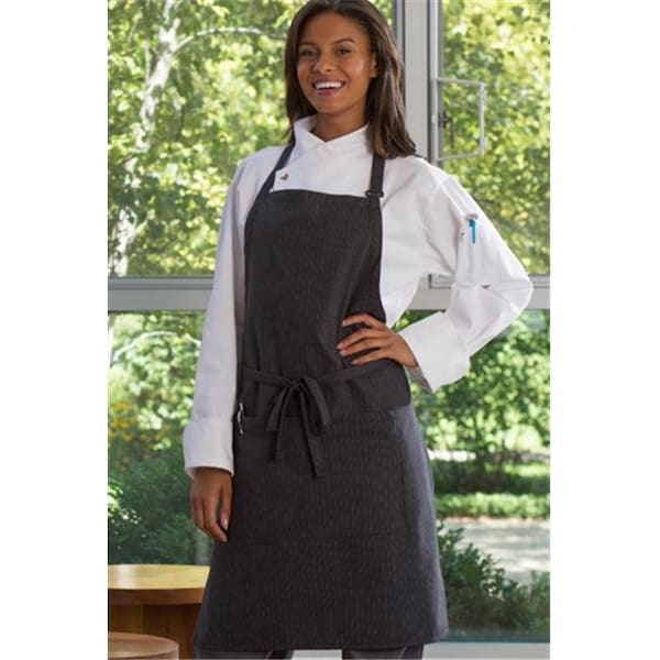 Vtex Vtex 3018-3700 Adjustable Butcher Apron; Grey with Triple Stripe - 3018-3700