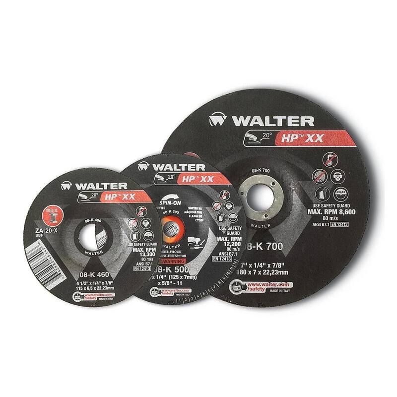 WALTER SURFACE TECHNOLOGIES HP XX 7 pulgadas x 5/8-11 pulgadas Arbor x 1/4 pulgadas T28 GR A-16- Ruedas de esmerilado XGrinding (paquete de 10) - 08K706
