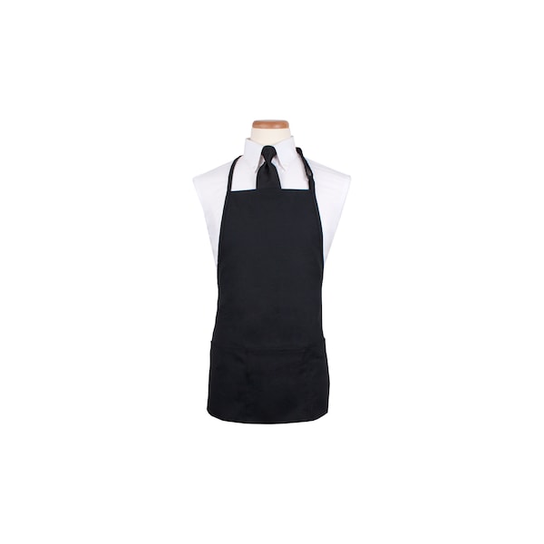 Ritz Chef's LineBib Apron (3 pockets + pen pocket) 26x23 Black - CL3PBIABKFP-1