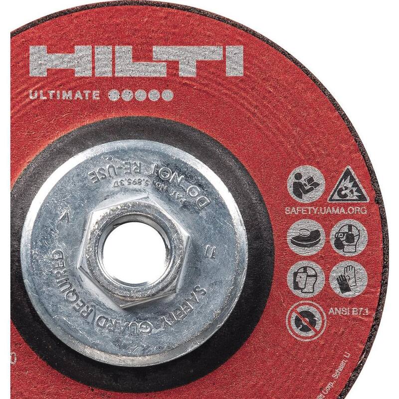 Hilti 5 pulgadas x 1/4 pulgadas x 5/8 pulgadas 11 AG-D SPX Tipo 27 Rueda de rectificado de cerámica ultimate con cubo (paquete de 10) - 2235211