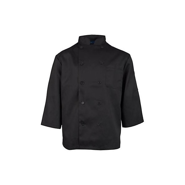 Allpoints Kng Xl Black Chef Coat 3/4 Sleeve - 1660XL