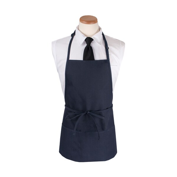 Ritz Chef's LineBib Apron (3 pockets + pen pocket) 26x23 Navy Blue - CL3PBIANVFP-1