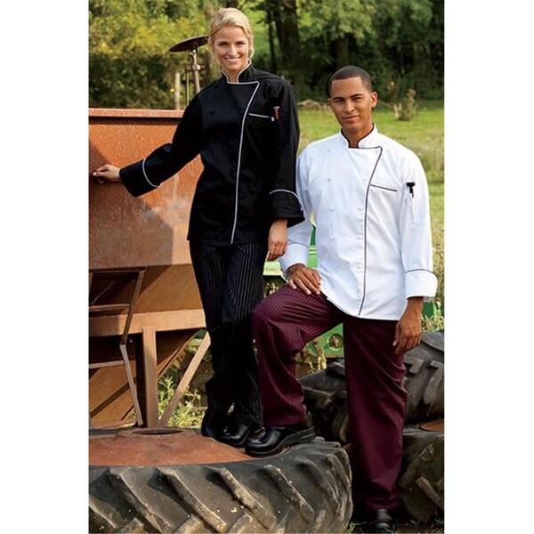 Nathan Caleb Murano Chef Coat in White with Black Piping - XLarge - NA2071924