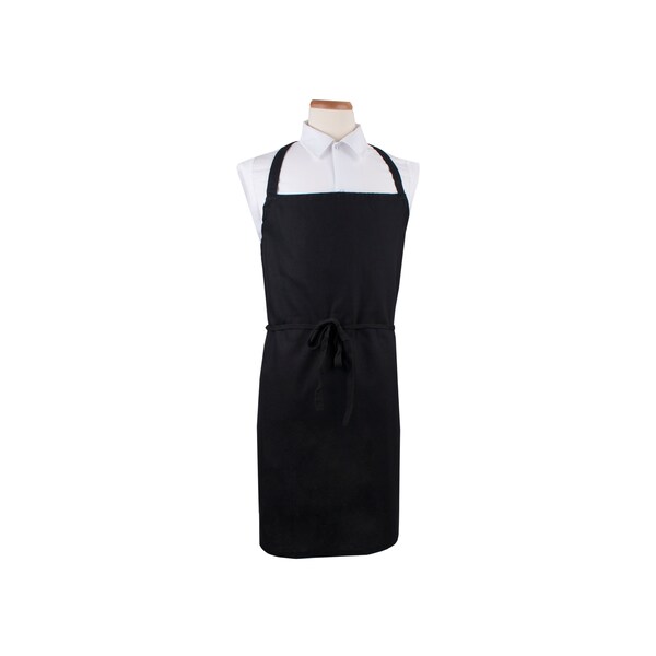 Ritz Chef's LineExtra Wide & Bib (no pocket) 14" neckline 36" wide waist + 38" strings 34" Black - CLWBABK-1