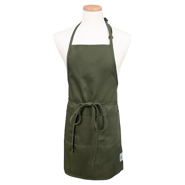 Chef Revival Chef 24/7®Front-of-the House Gourmet  Bib Apron - Hunter Green - 601BAO-3-HG