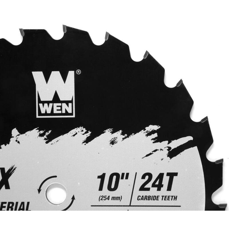 Hoja de sierra para estructuras industriales con recubrimiento Cool-Cut de carburo de tungsteno de 24 dientes de 10 pulgadas Apex WEN - BL1024C