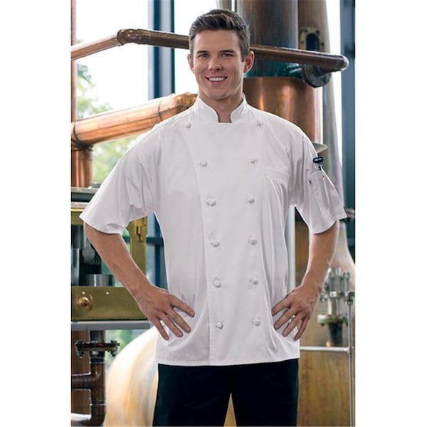 Nathan Caleb Short Sleeve Master Chef Coat in White - 5XLagre - NA2502924
