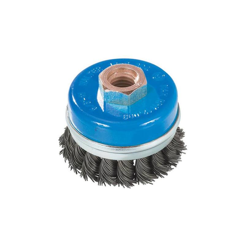 WALTER SURFACE TECHNOLOGIES 3 in. Cepillo de copa con alambre retorcido Knot-Twisted con anillo 5/8 in. -11 in. Arbor - 13G314