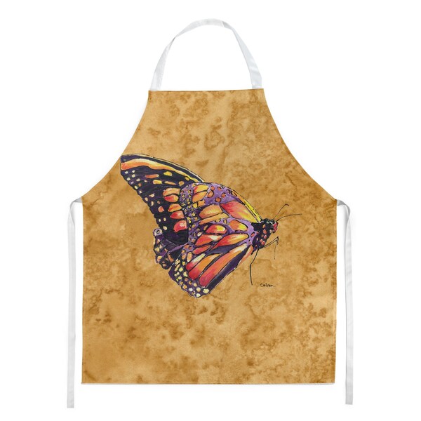 Carolines Treasures 27 H x 31 W in. Butterfly on Gold Apron - 8858APRON