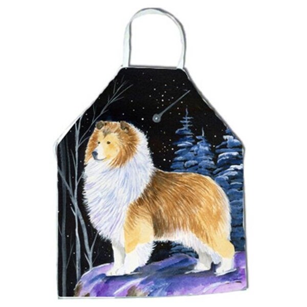 Carolines Treasures Carolines Treasures SS8368APRON Starry Night Sheltie Apron - 27 x 31 in. - SS8368APRON