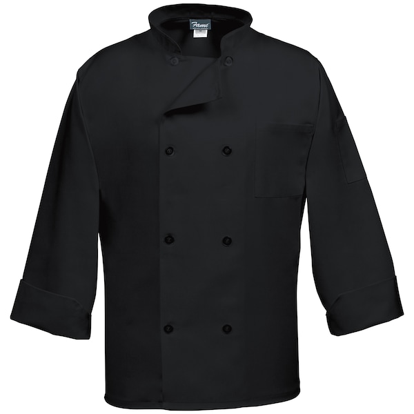 Fame (A Delta Plus Group Company) Chef Coat, Economy, C8P, L/S, Black, 5XL - 83539