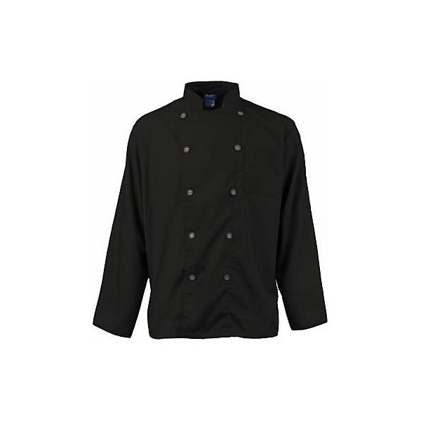 Kng Large Men's Active Black Long Sleeve Chef Coat - 2122BKSLL