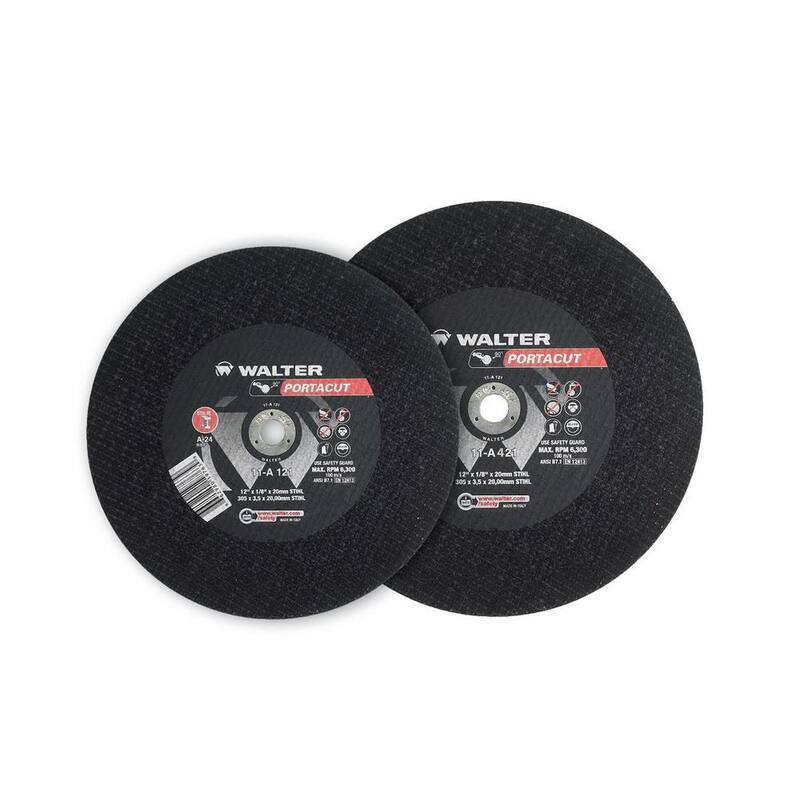 WALTER SURFACE TECHNOLOGIES Portacut 14 in. x 7/8 in. Arbor PARTNER x 1/8 in. Ruedas de corte T1 C24 (paquete de 10) - 11D142