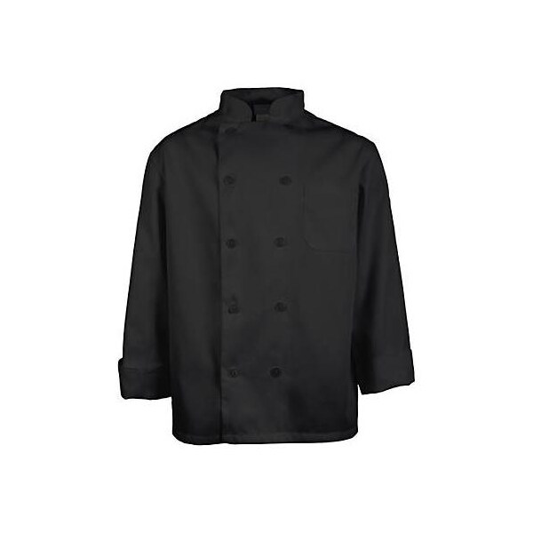 Kng XL Men's Black Long Sleeve Chef Coat - 1052XL