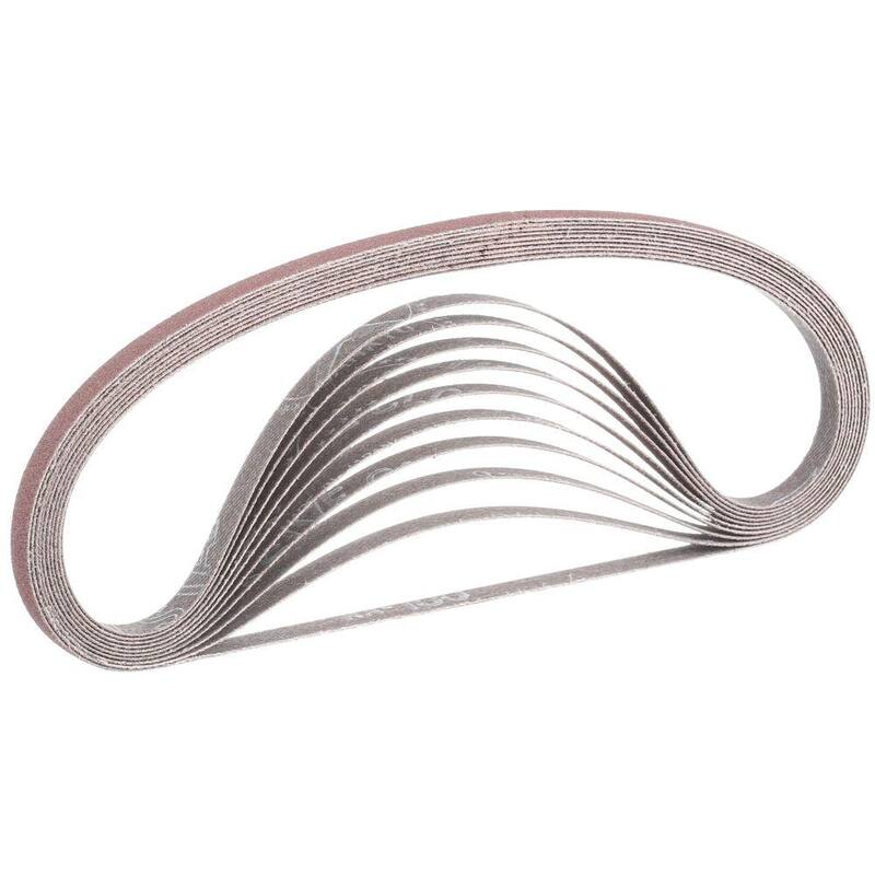 Banda abrasiva de grano 100 de 3/8 in. x 21 in. (paquete de 10) para usar con lijadora de banda de 3/8 in. x 21 in. - A-34475