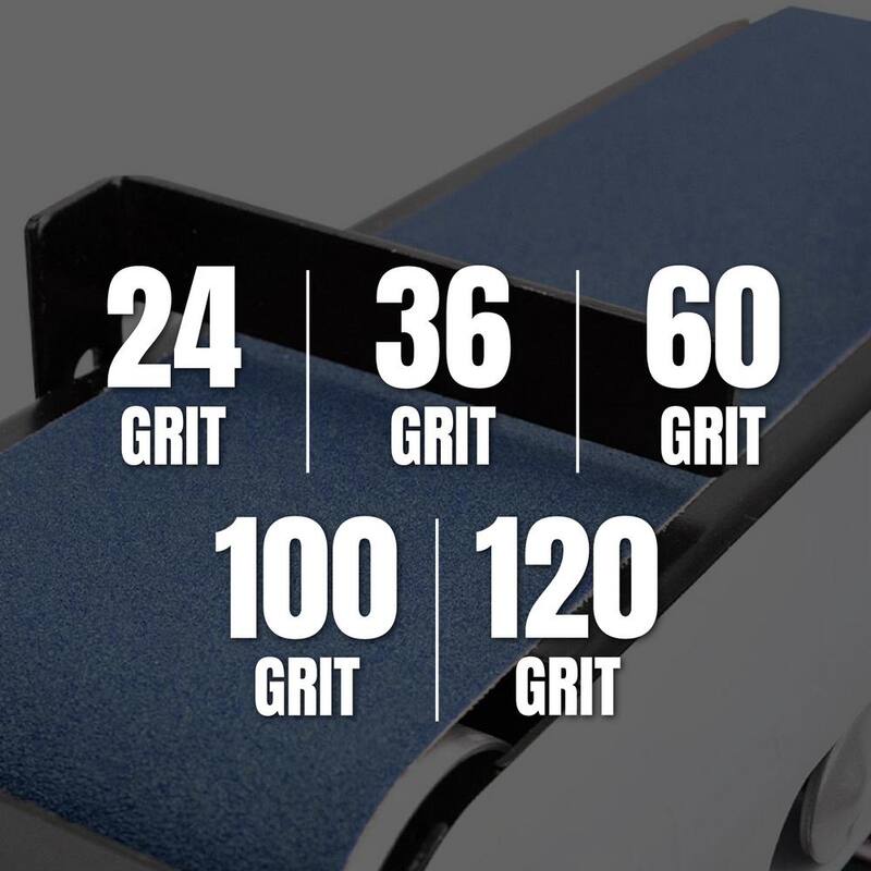 Banda de Lijado de Óxido de Circonio para Molienda de Metal de 24 Granos de POWERTEC de 4 pulg. x 36 pulg. para Lijadora de Banda (paquete de 3) - 4436024Z-3