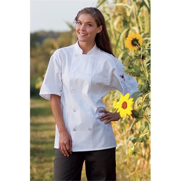 Nathan Caleb 3Extra Large Montego Chef Coat Short Sleeve with Mesh in White - NA586913
